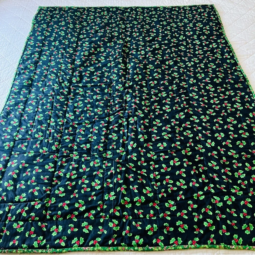New Handmade Christmas Patchwork Quilt – 36” x 46” – Cozy Holiday Lap Blanket